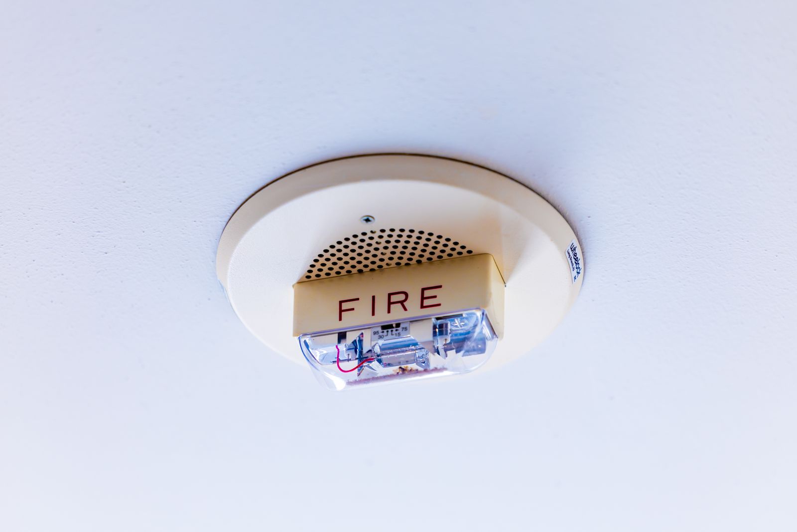 Smoke detector on a ceiling