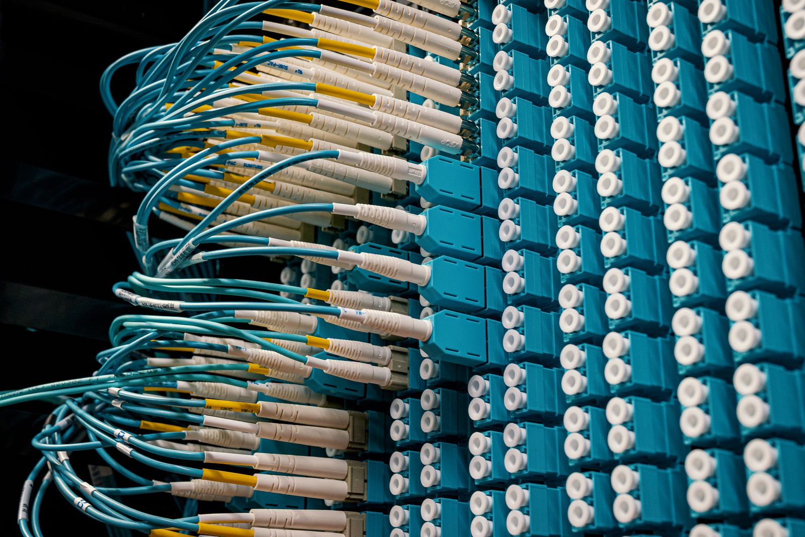 Network patch cables in a server rack