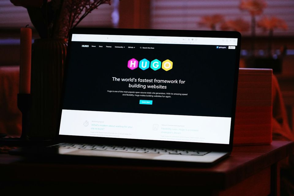 Laptop showing a website