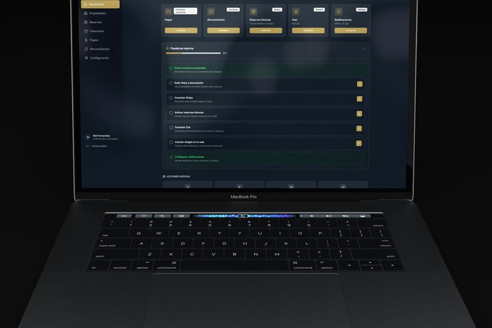 Laptop showing a dashboard